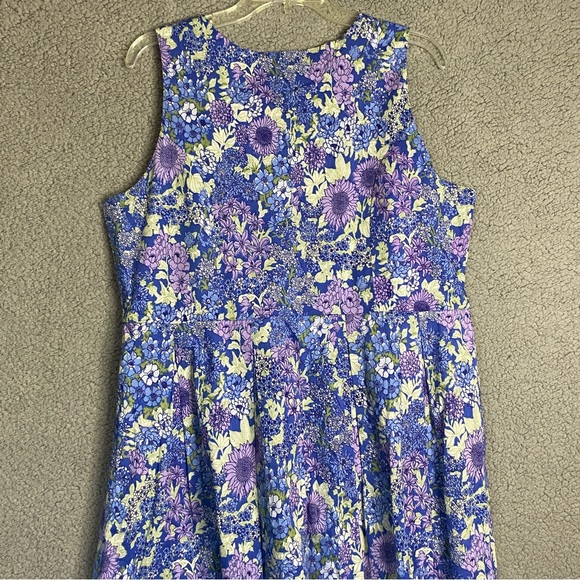 Chadwicks floral dress Womens size 16 blue Maxi Cottagecore Vtg sleeveless - Picture 9 of 16